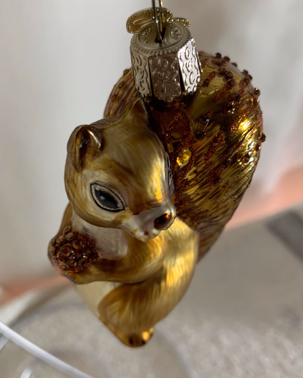 Golden Squirrel, w/Acorn  (Christmas Tree Ornament) ornament collectible - Main Image 2