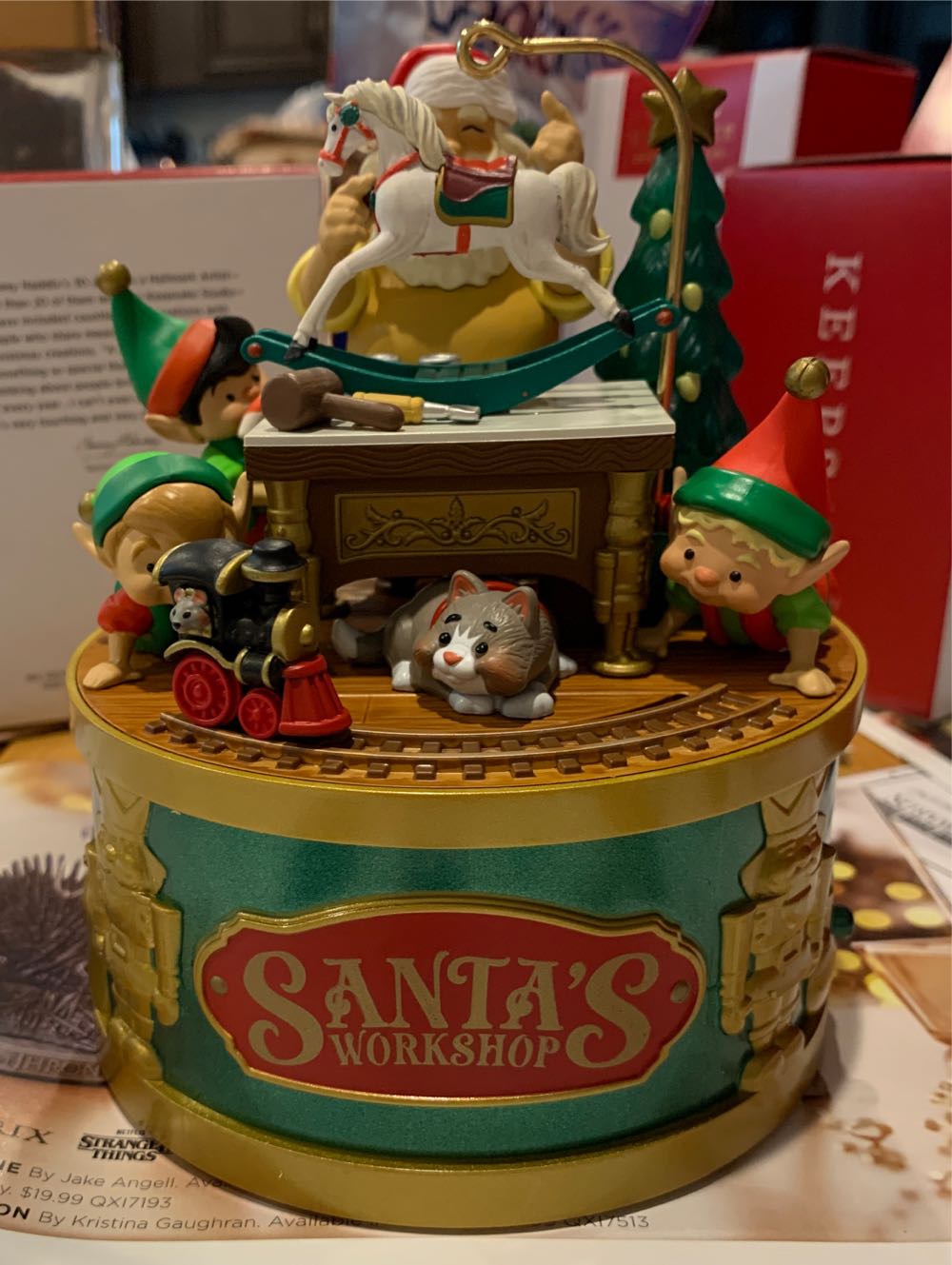 Santa’s Workshop Wonders - North Pole Tree Trimmers (Light Sound & Motion) ornament collectible [Barcode 763795759620] - Main Image 3