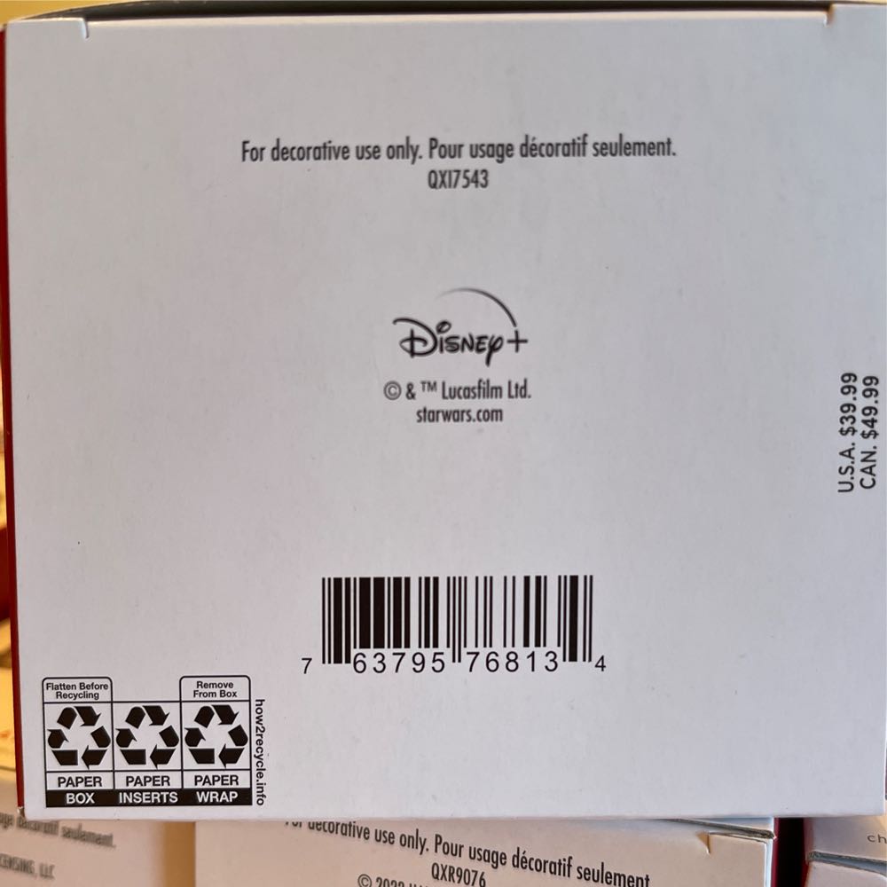 Star Wars 2022 Grogu Greetings - Star Wars: The Mandalorian (Television) ornament collectible [Barcode 763795768134] - Main Image 2