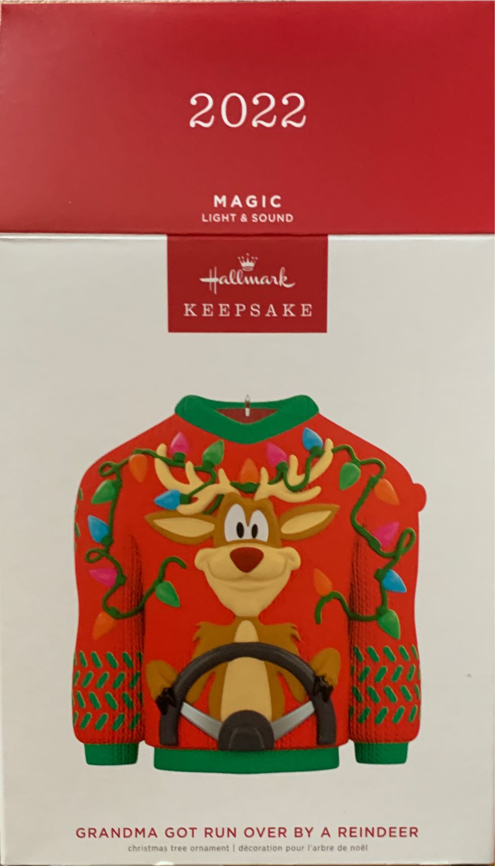 Grandma Got Run Over By A Reindeer  (Ugly Sweater) ornament collectible [Barcode 763795767526] - Main Image 1