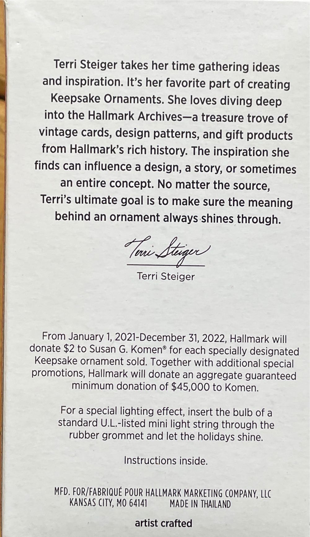 Healing Light  (Angels, Susan G. Komen) ornament collectible [Barcode 763795732098] - Main Image 2