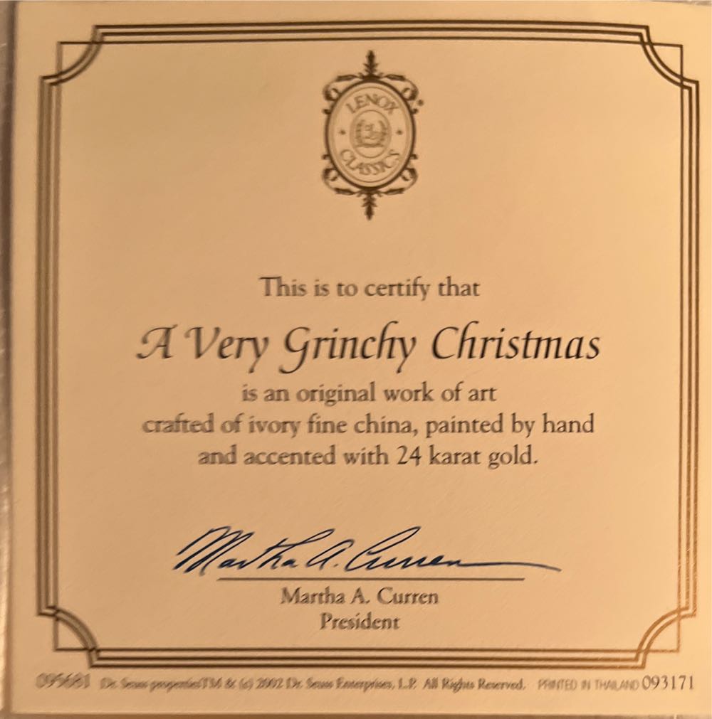 A Very Grinchy Christmas - Lenox (Dr. Seuss’s How The Grinch Stole Christmas) ornament collectible - Main Image 2