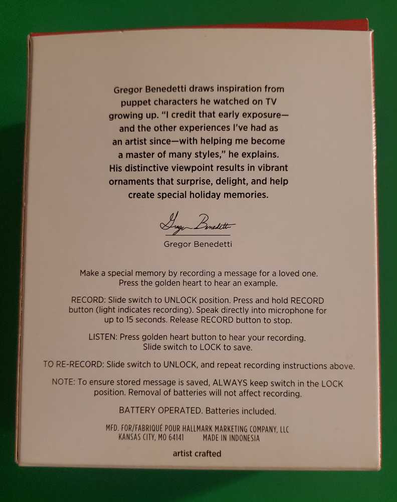 Connected By Heart Hallmark Ornament - Couples (You & Me) ornament collectible [Barcode 763795740000] - Main Image 2