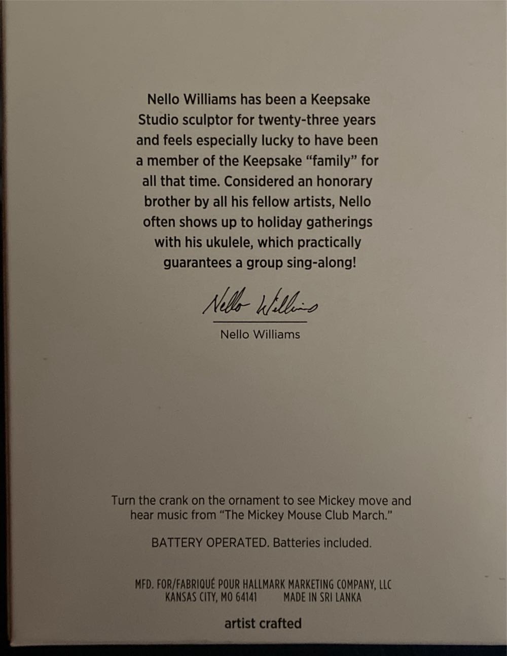 Mickey Mouse The Musician - Keepsake (Disney) ornament collectible [Barcode 763795731428] - Main Image 2