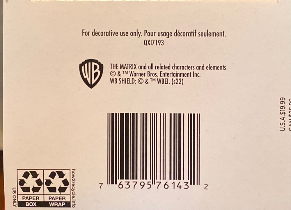 Neo - The Matrix (Movies & TV) ornament collectible [Barcode 763795761432] - Main Image 4