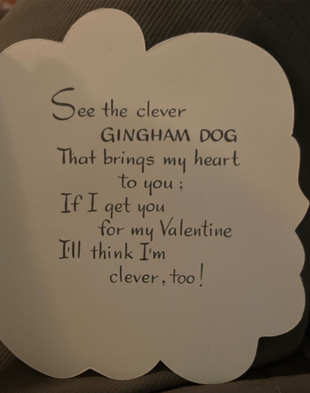 A-Meri-Card - Valentine - Gingham Dog - Bi-Fold (Valentine) ornament collectible - Main Image 3