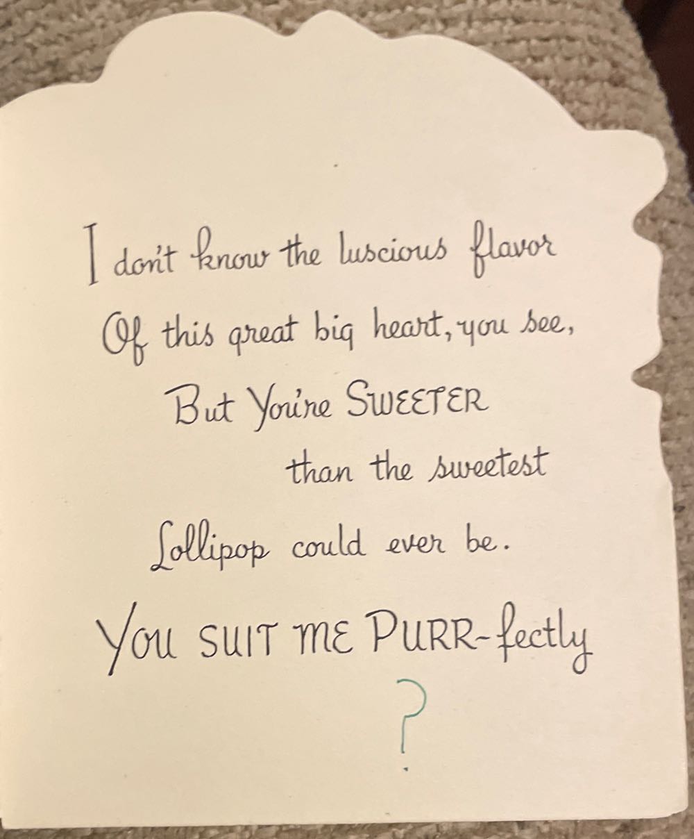 Whitney - Valentine - Kitten With Heart Sucker - 2-5-0-369A - Single Fold (Valentine) ornament collectible - Main Image 2