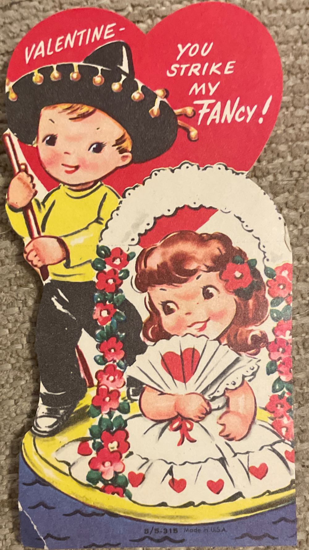 Valentine - Flat - Hispanic Boy & Girl - Flat (Valentine) ornament collectible - Main Image 1