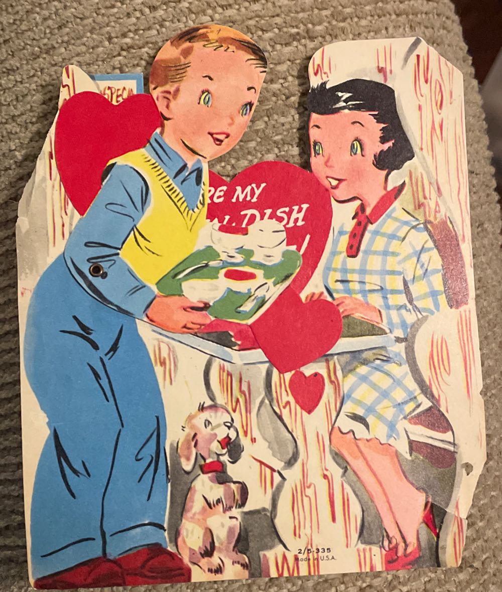 Valentine - Flat - Mechanical - Boy Serving Girl In Restaurant - 2/5 335 - Mechanical (Valentine) ornament collectible - Main Image 2