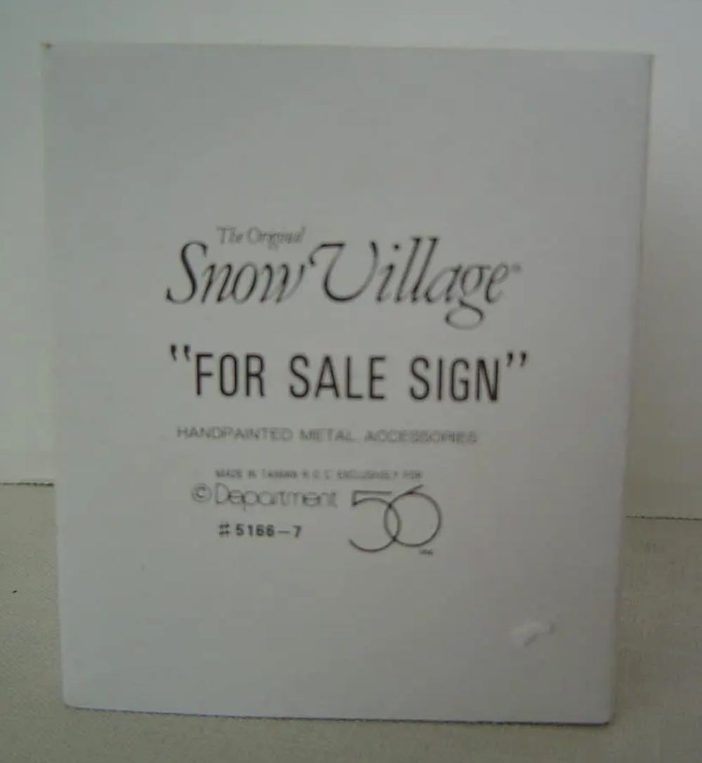 For Sale Sign - Original Snow Village - Accessory (The Original Snow Village) ornament collectible - Main Image 2