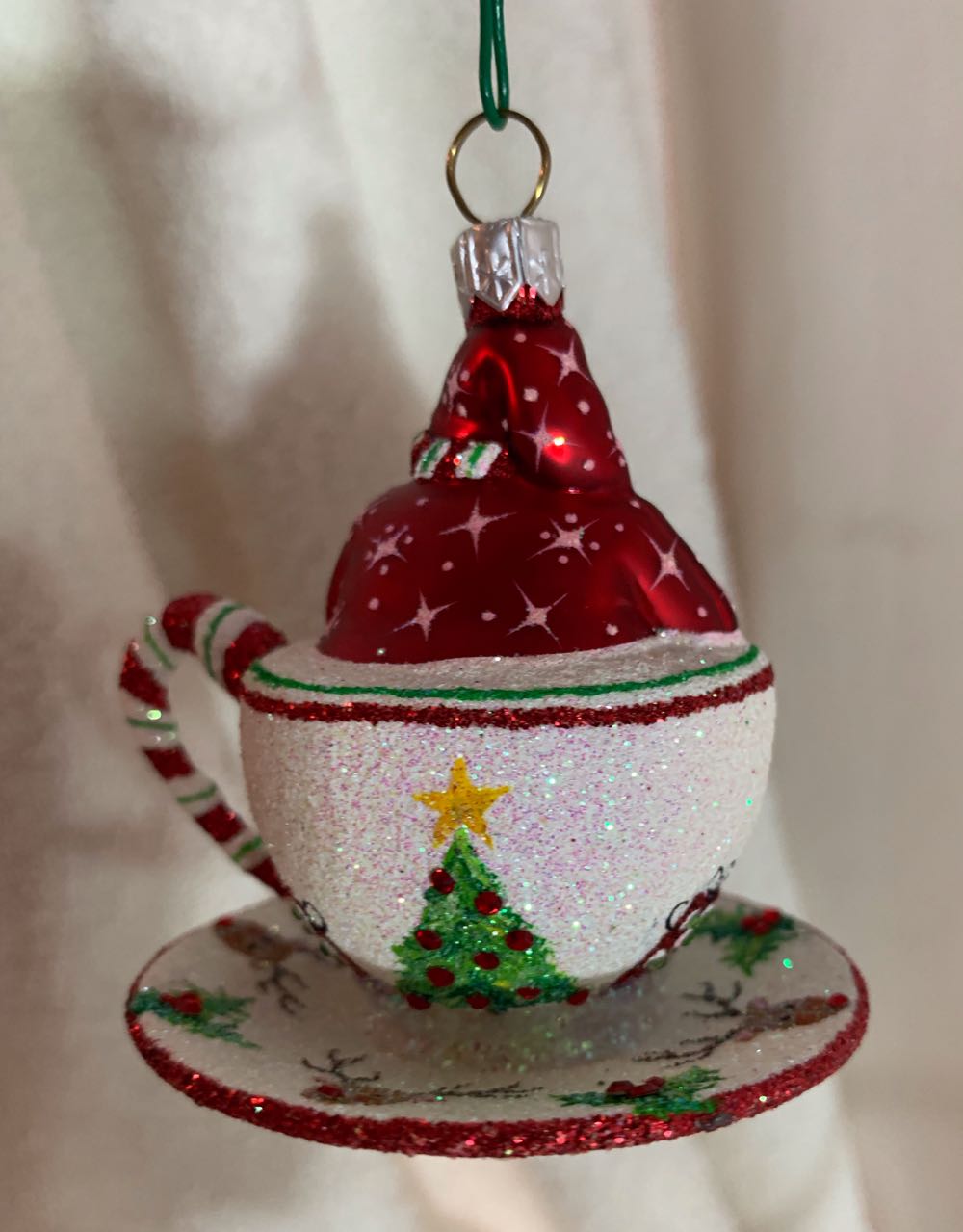 Tea For Two, Christmas Reindeer - Commissioned Design (Santa) ornament collectible - Main Image 3