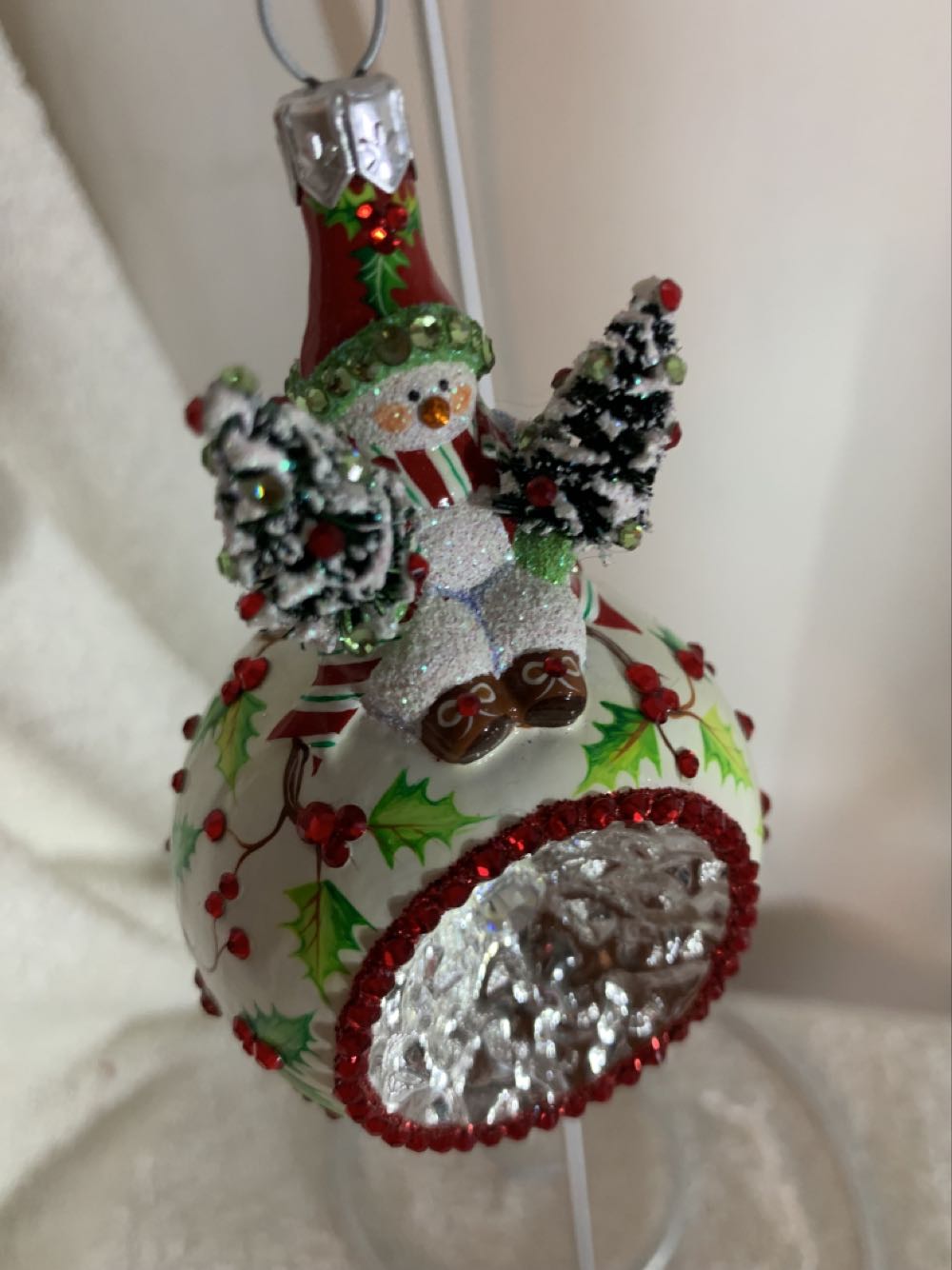 Vintage Snowman, Holly & Red & Green - Other Exclusive (Snowman) ornament collectible - Main Image 2