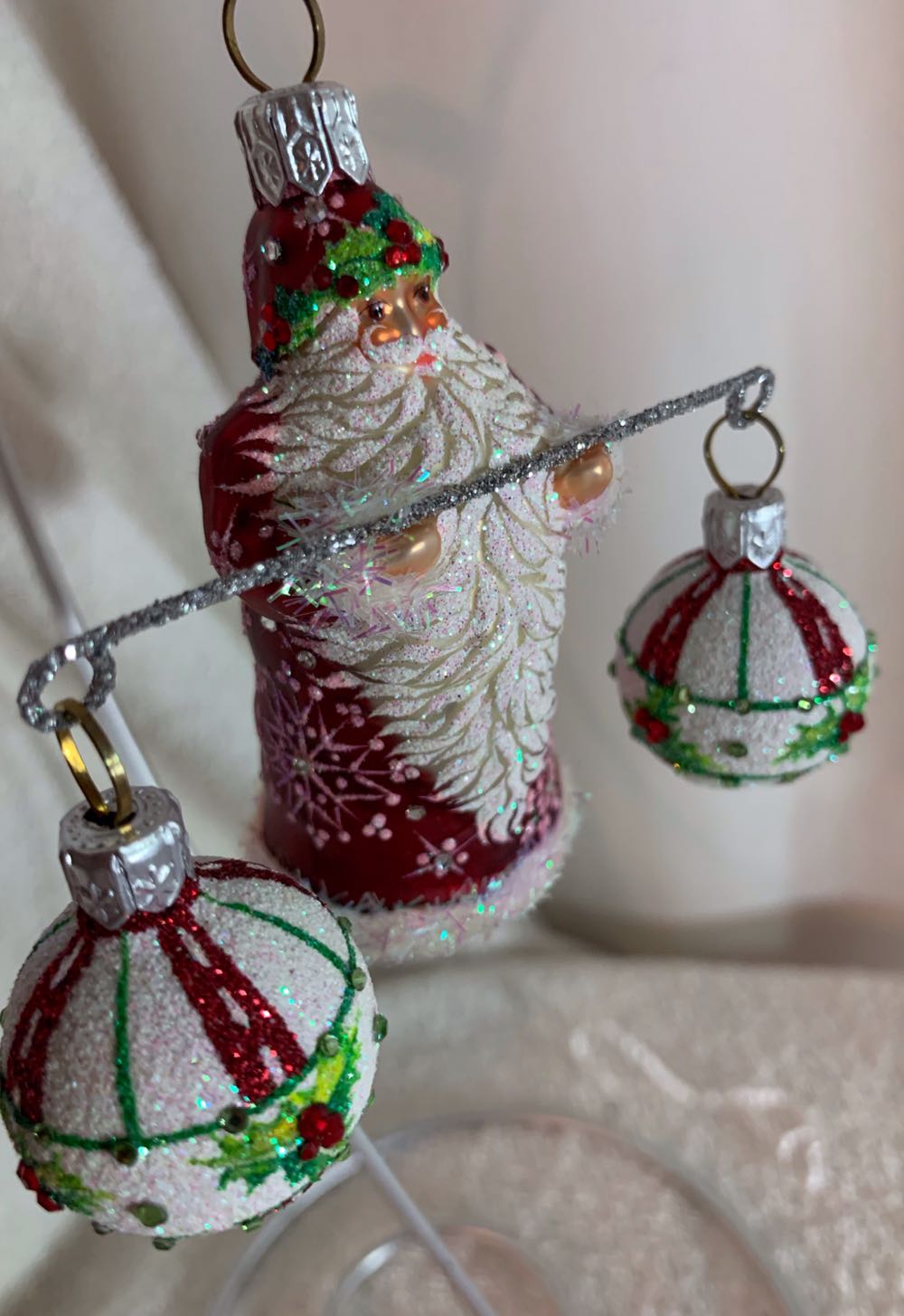 Balance, Holly & Snowflakes - General Line (Santa) ornament collectible - Main Image 2
