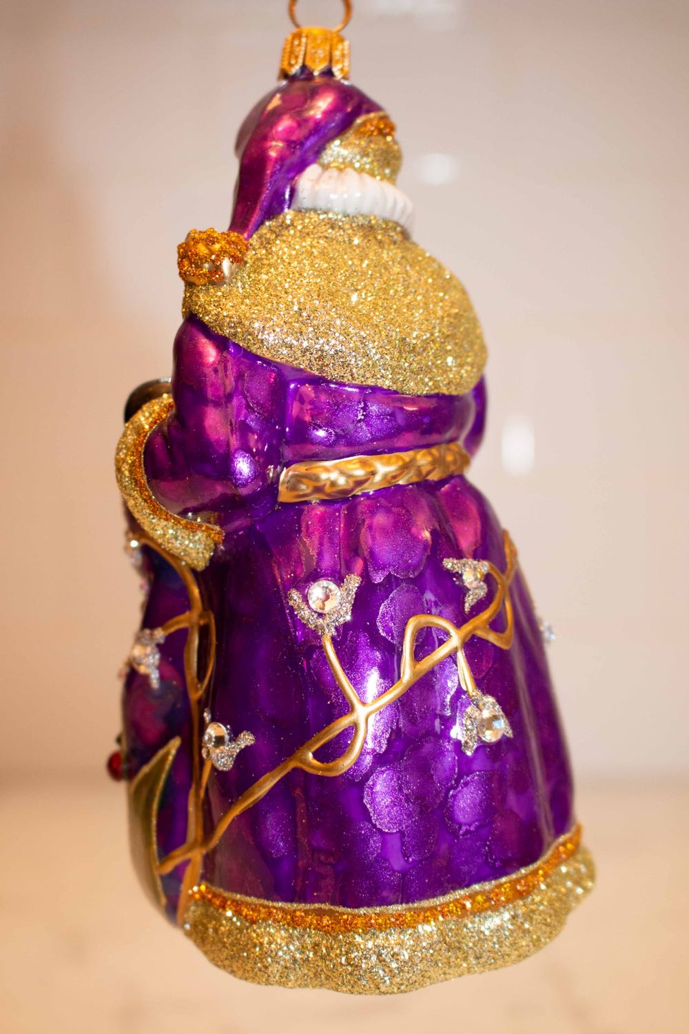 Ladybug Jeweled Santa - Joy To The World - Glitterazzi  ornament collectible - Main Image 2