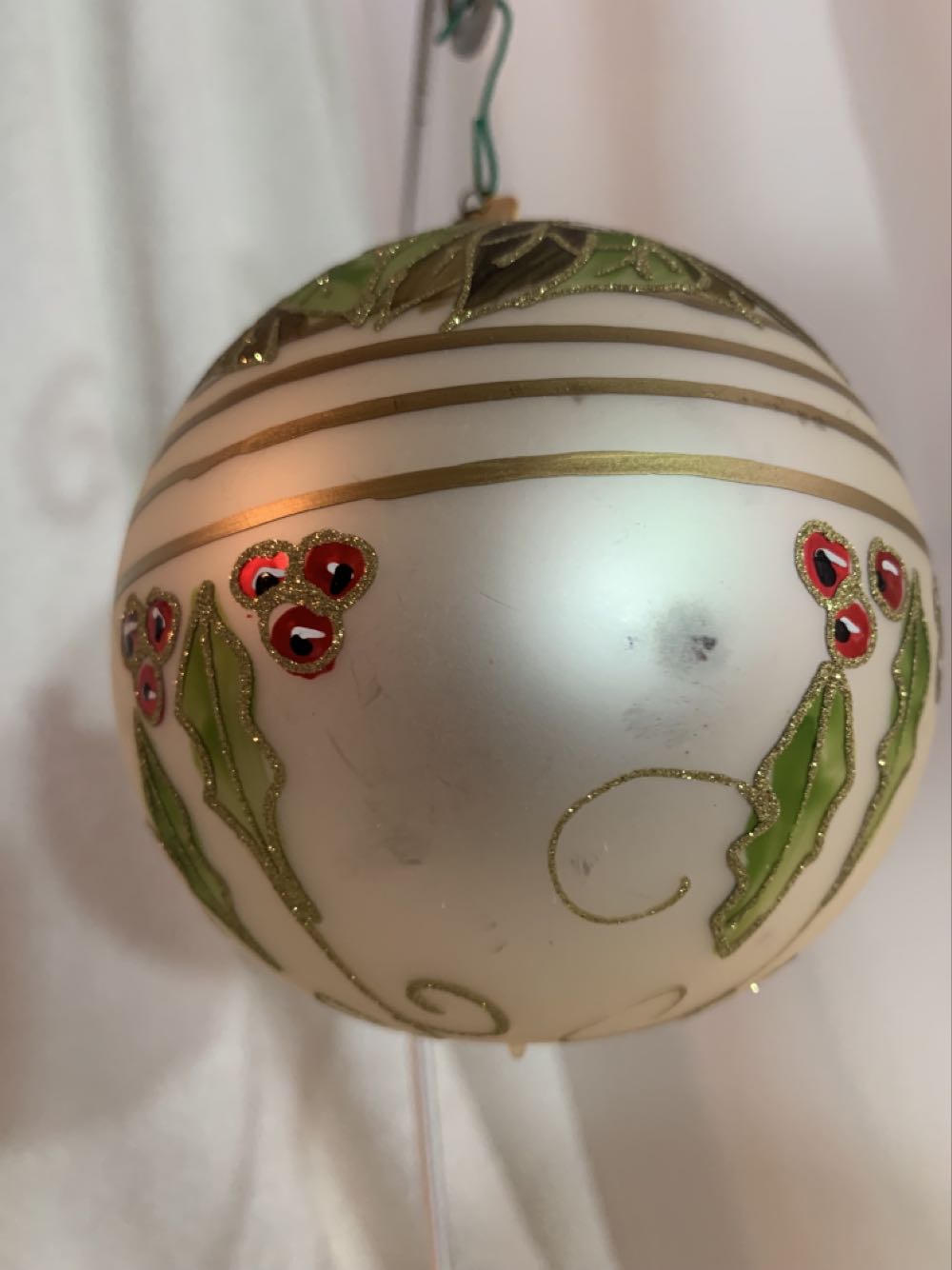 Holly In Green & Gold  (Christmas Tree Ornament) ornament collectible - Main Image 3