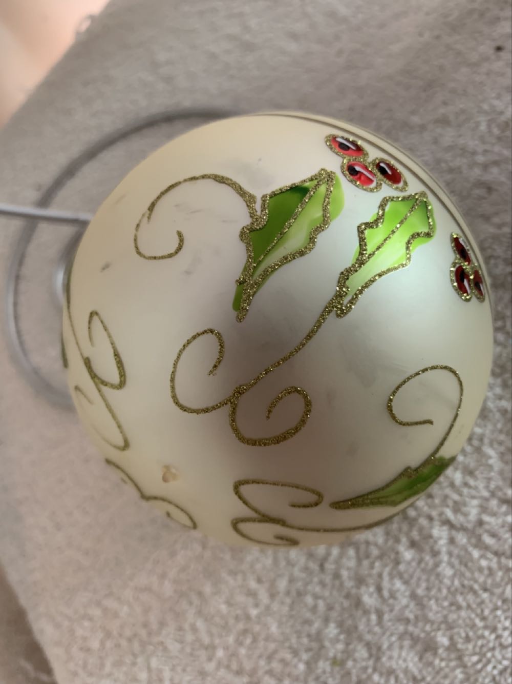 Holly In Green & Gold  (Christmas Tree Ornament) ornament collectible - Main Image 4