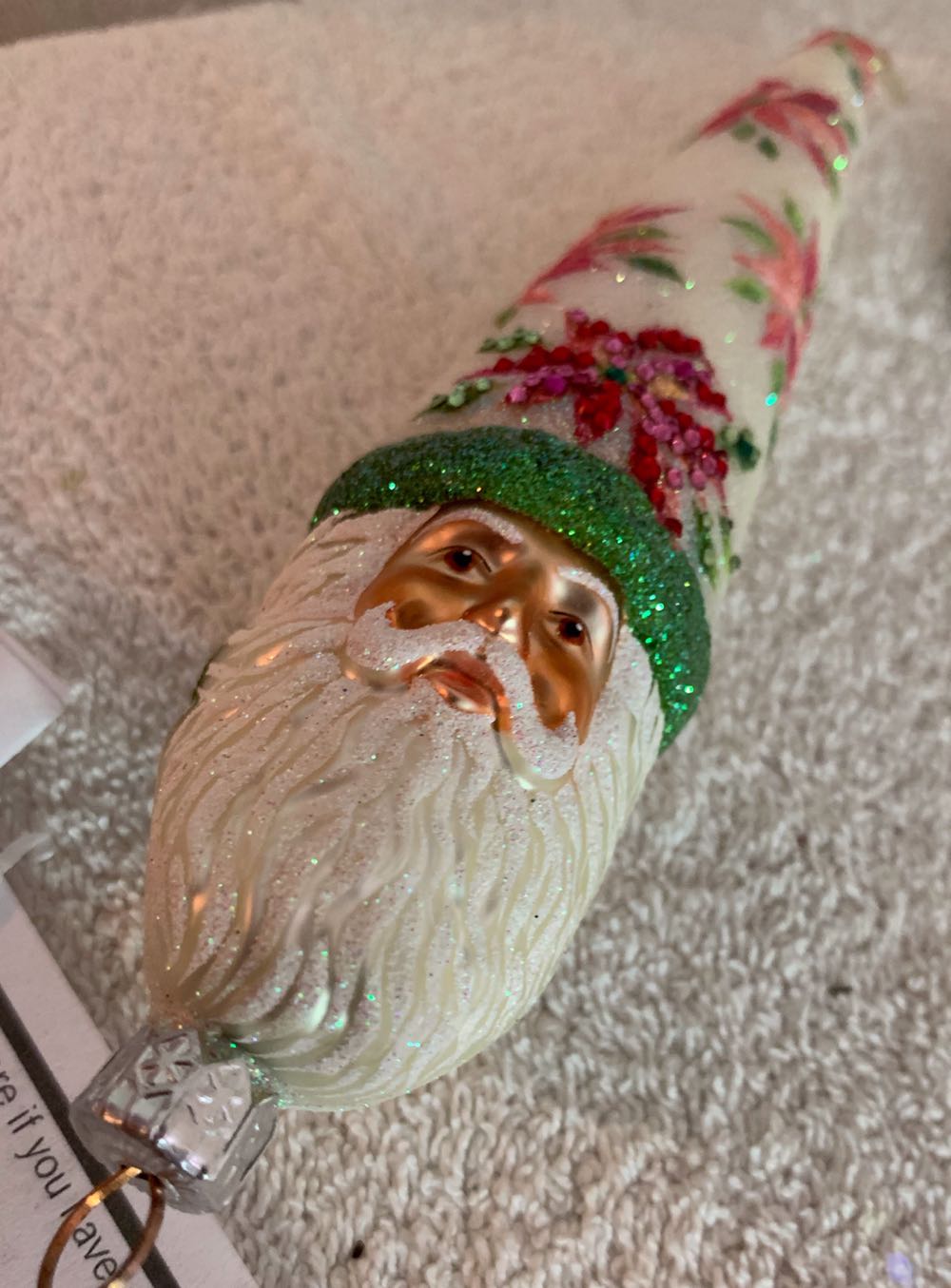 Bowman Santa, Poinsettias - Commissioned Design (Santa) ornament collectible - Main Image 3