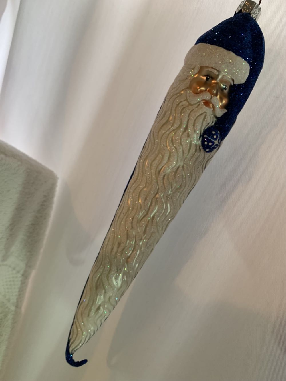 Bowman Santa, Snowflakes. Blue & Pearl - Commissioned Design (Santa) ornament collectible - Main Image 2