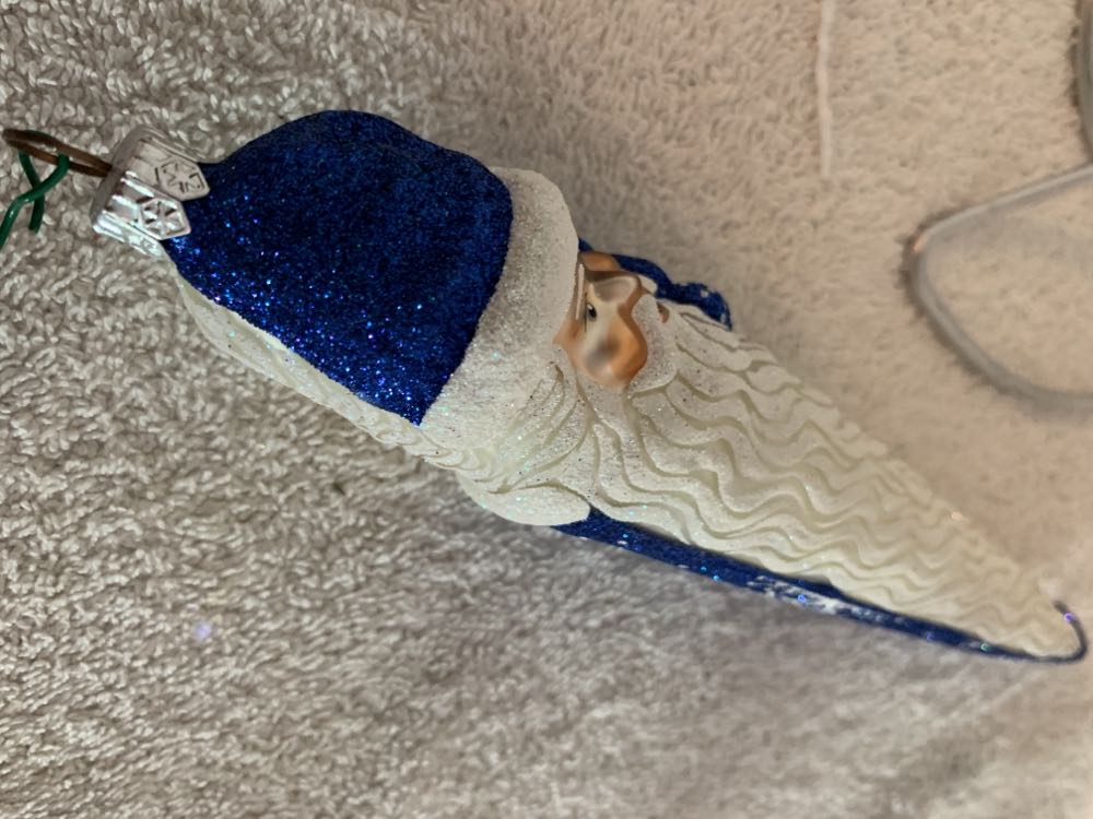 Bowman Santa, Snowflakes. Blue & Pearl - Commissioned Design (Santa) ornament collectible - Main Image 4