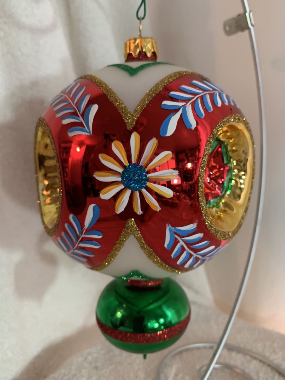 Crown Drop Sparkle, Red  (Christmas Tree Ornament) ornament collectible - Main Image 2