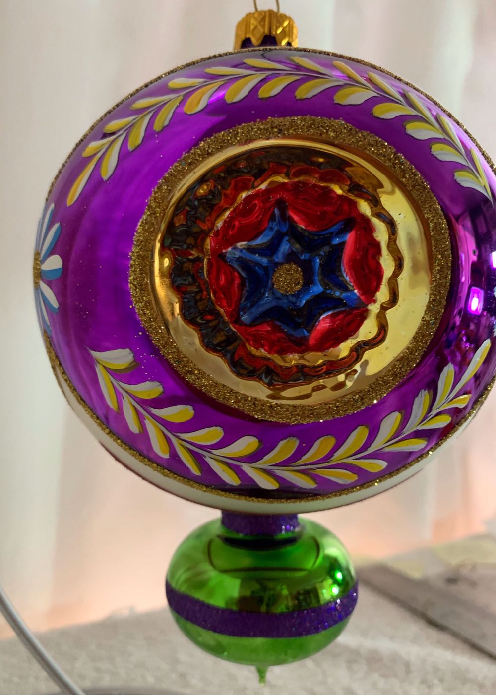 Crown Drop Sparkle, Purple  (Christmas Tree Ornament) ornament collectible - Main Image 2