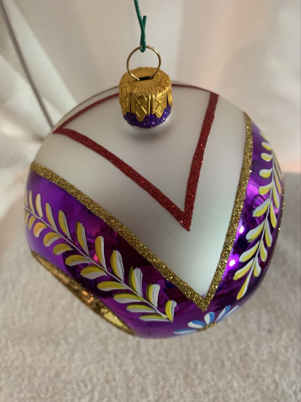 Crown Drop Sparkle, Purple  (Christmas Tree Ornament) ornament collectible - Main Image 3