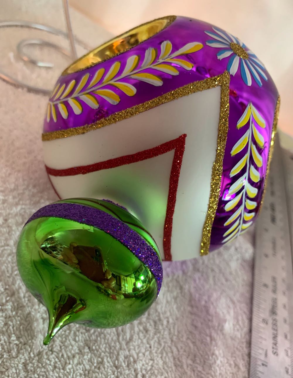 Crown Drop Sparkle, Purple  (Christmas Tree Ornament) ornament collectible - Main Image 4