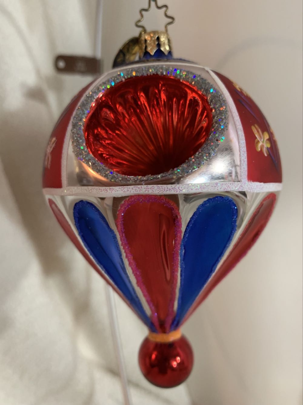 Fantasia Floral Flight, Red & Blue - Fantasia (Christmas Tree Ornament) ornament collectible - Main Image 3