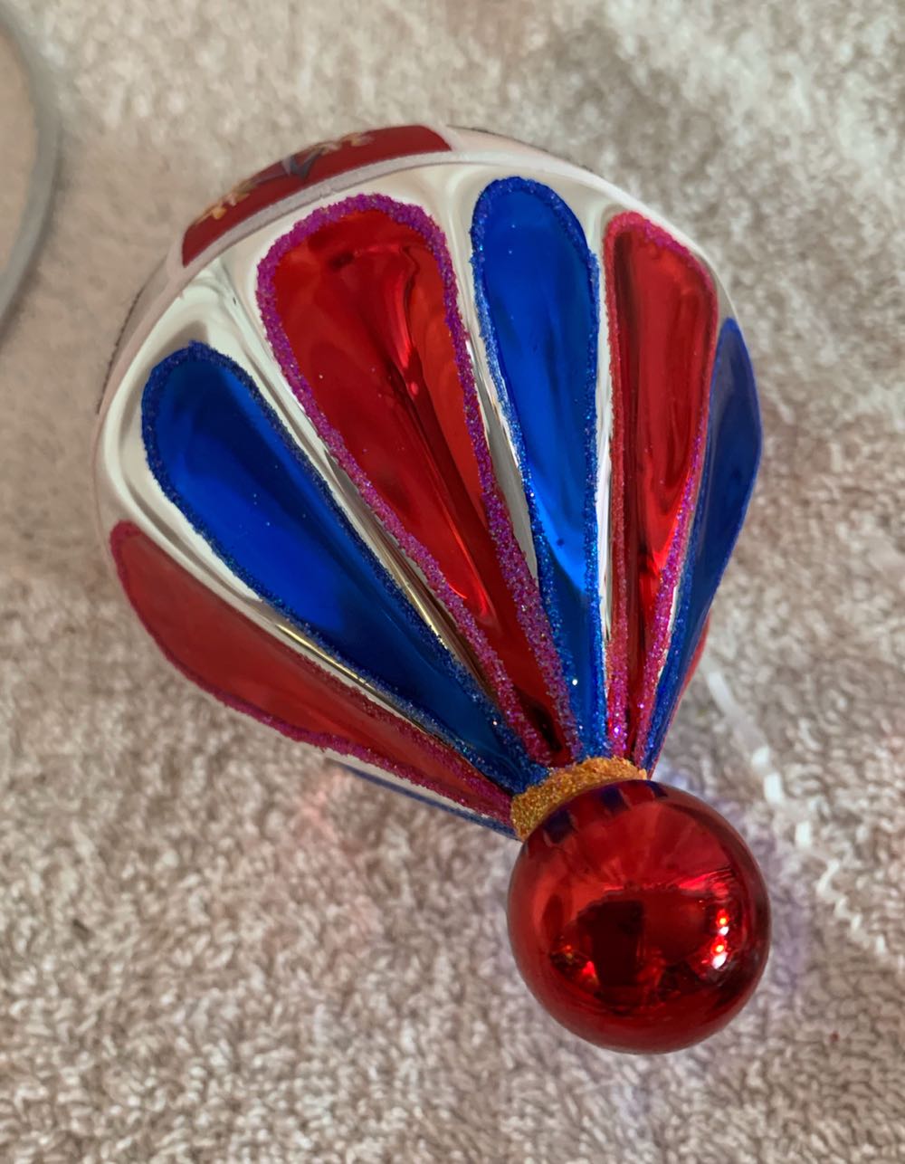 Fantasia Floral Flight, Red & Blue - Fantasia (Christmas Tree Ornament) ornament collectible - Main Image 4