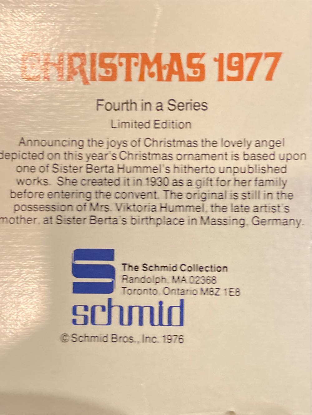 Herald Angel 1977  ornament collectible - Main Image 3