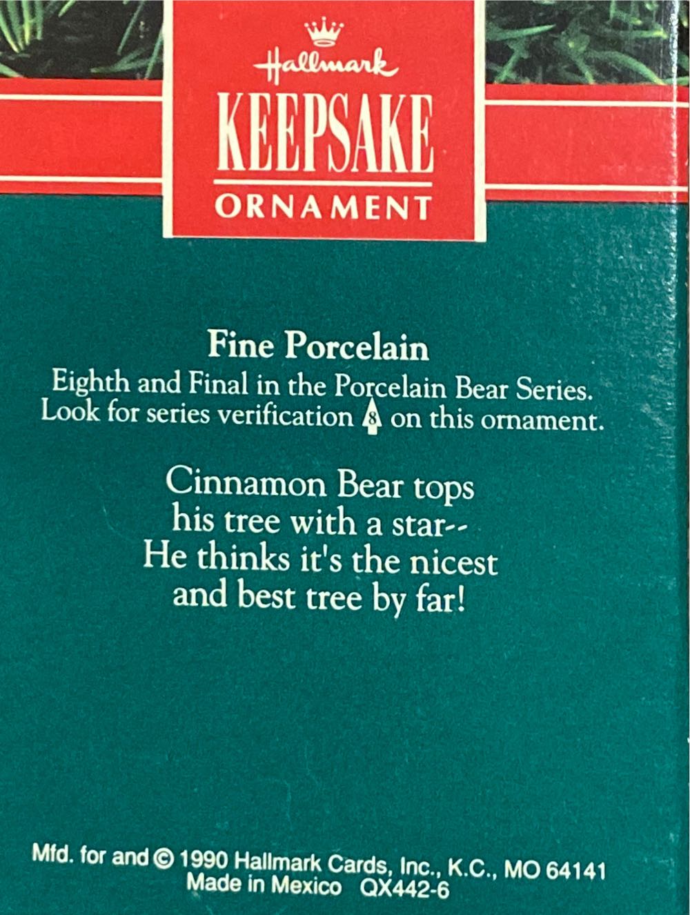 Cinnamon Bear #8 - Porcelain Bear Series ornament collectible - Main Image 2