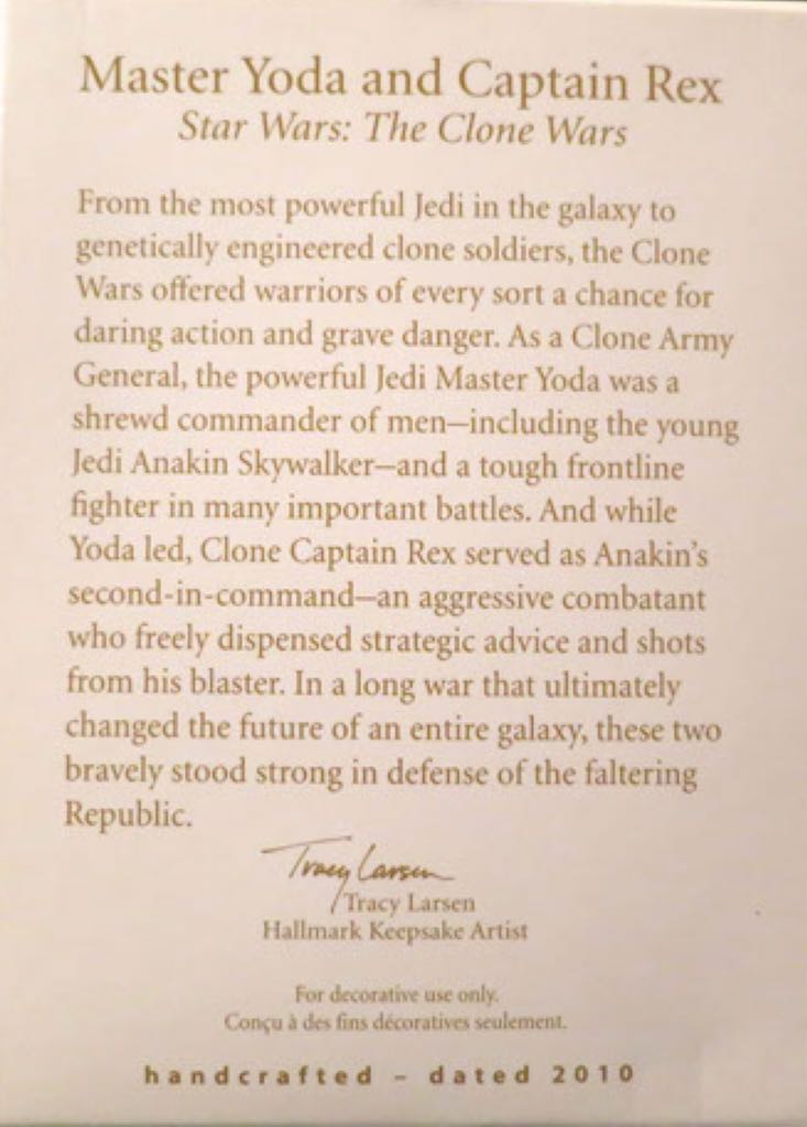 Master Yoda and Captain Rex - Star Wars: The Clone Wars (Movie & Television) ornament collectible - Main Image 2