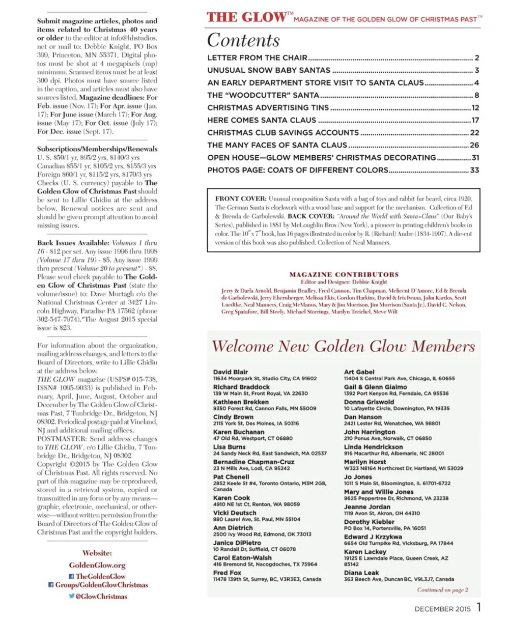 The Glow - Volume 36 - Number 6 - December 2015 - The Santa Claus Issue - Reference (Magazine) ornament collectible - Main Image 2