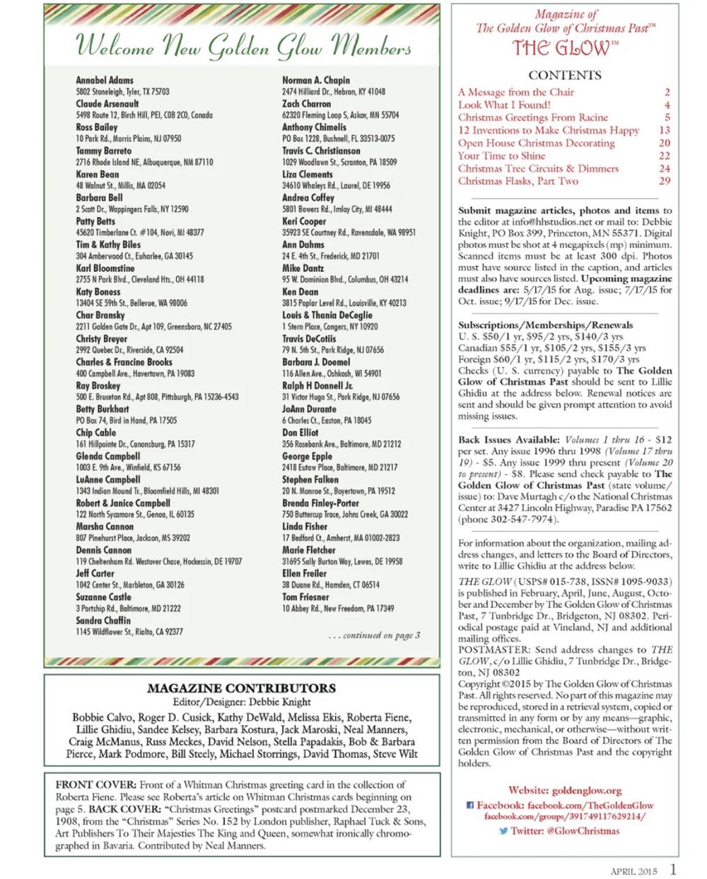 The Glow - Volume 36 - Number 2 - April 2015 - Greeting Cards - Reference (Magazine) ornament collectible - Main Image 2