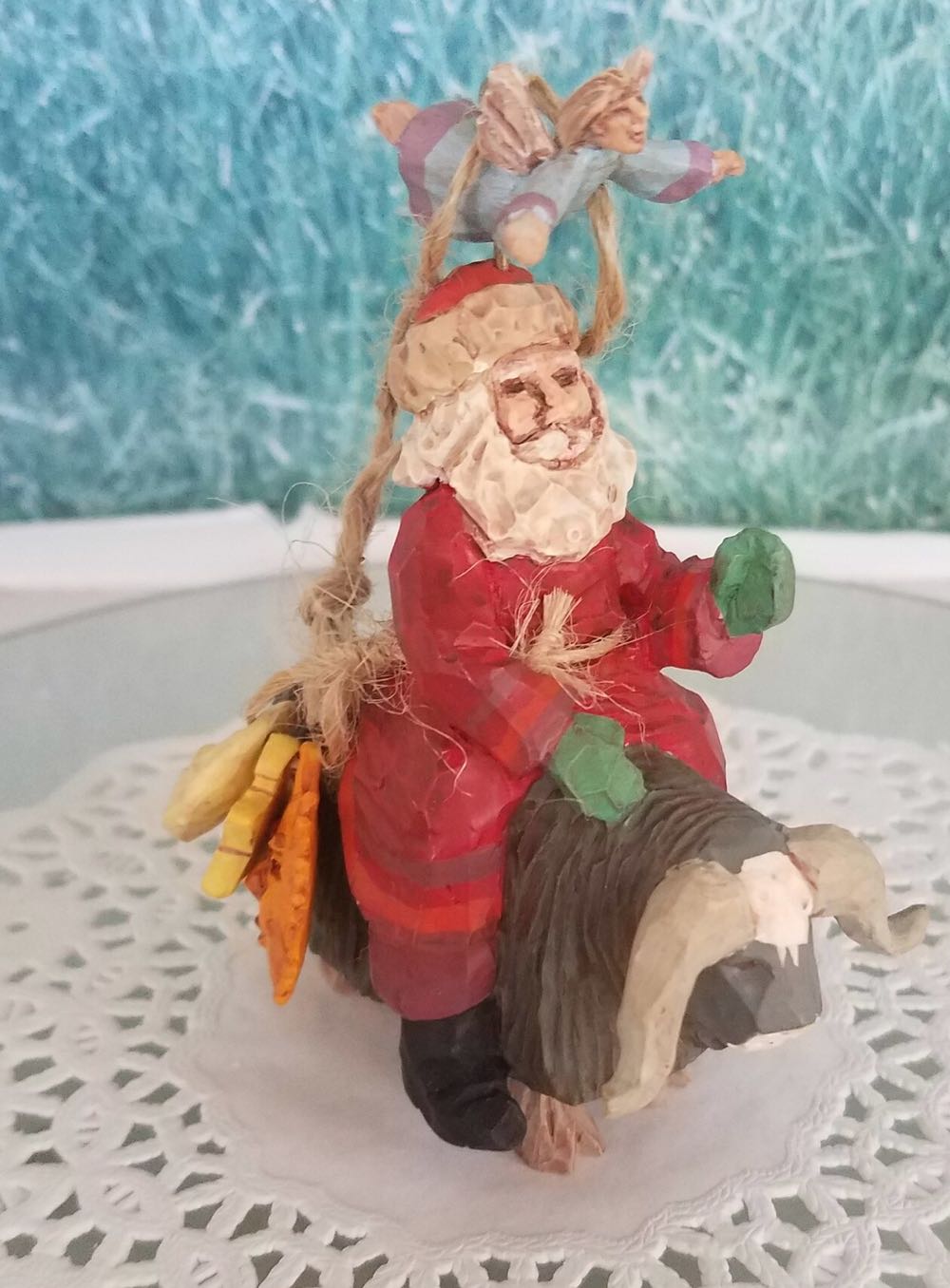 Folk Art Americana - 1995 - Guiding Santa - Folk Art Americana (Collection) ornament collectible - Main Image 3