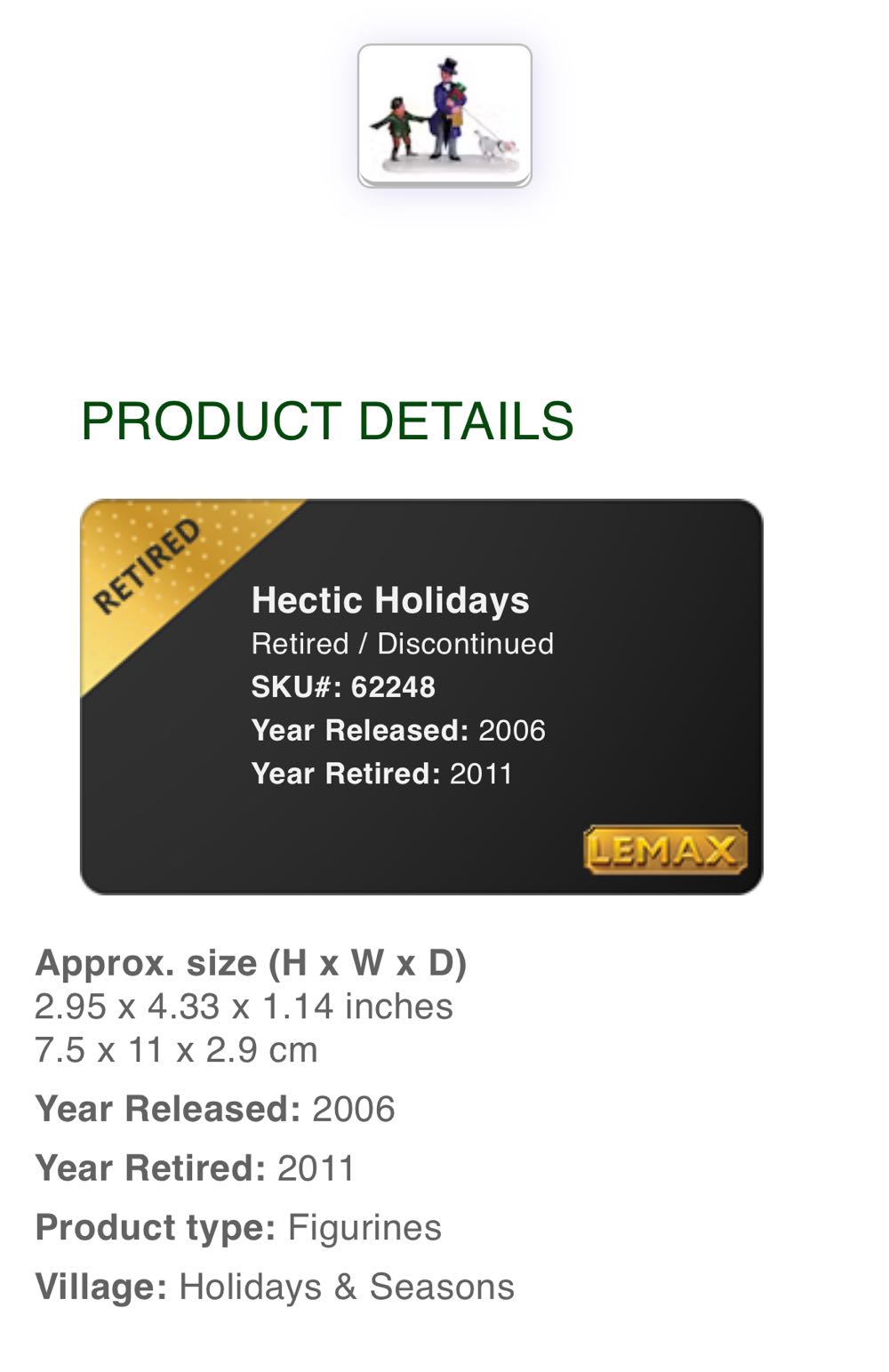 Lemax Hectic Holidays #62248 - Caddington (Figurines) ornament collectible [Barcode 728162622488] - Main Image 2