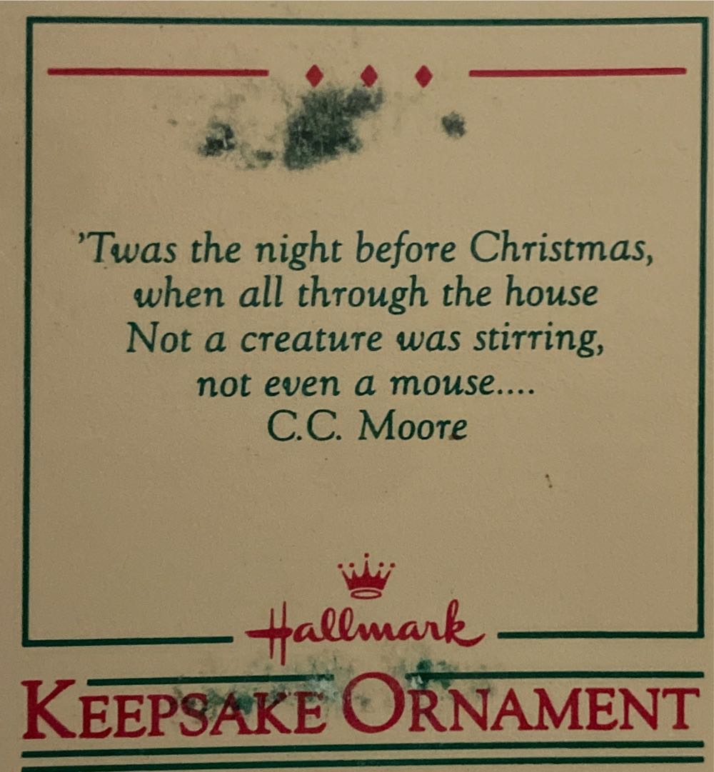 Night Before Christmas  (Mouse) ornament collectible [Barcode 000061792128] - Main Image 2