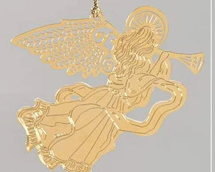 Christmas Gold Heralding Angel - Christmas Gold ornament collectible - Main Image 3