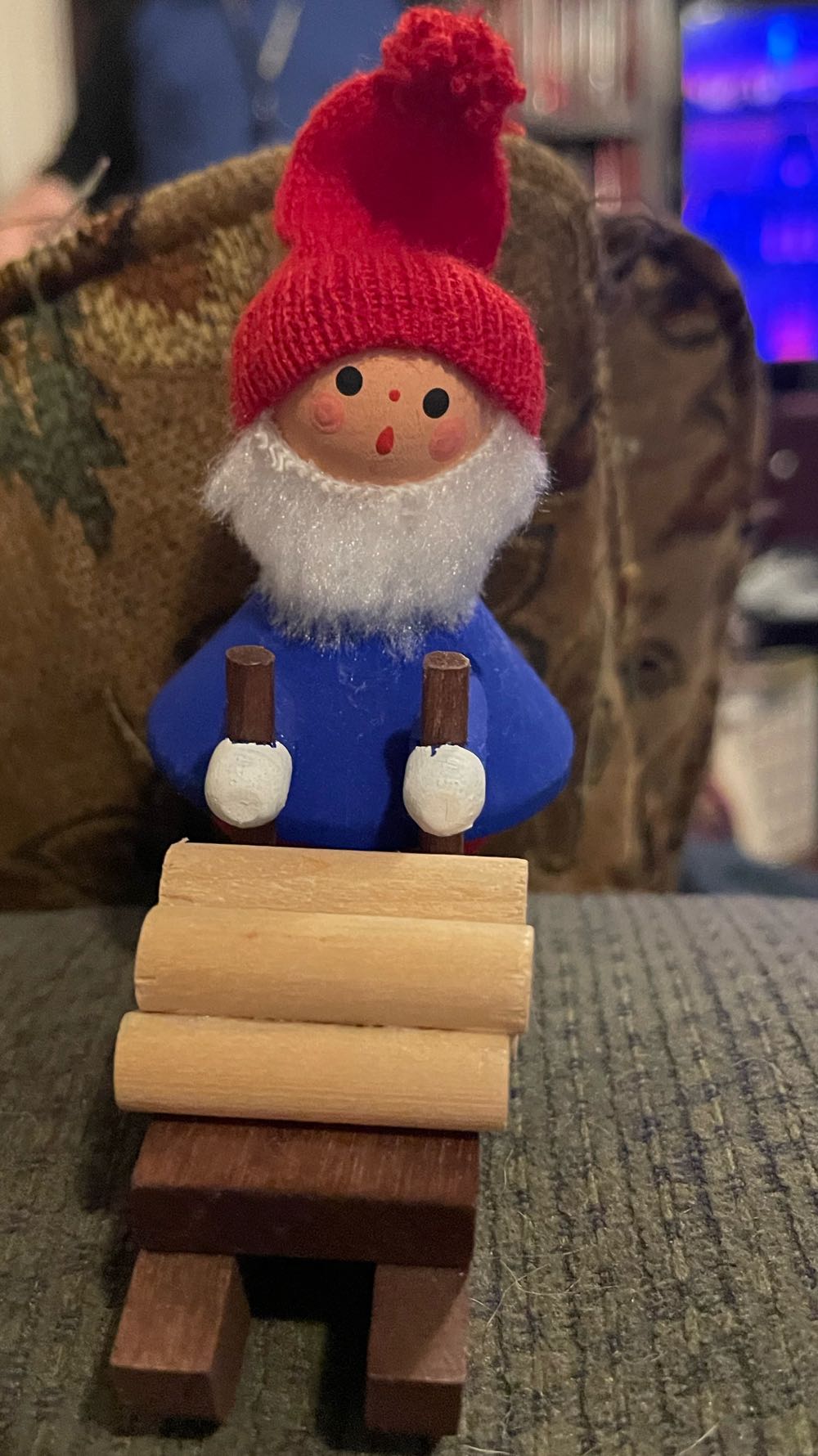 Bo-Strom - Tomte - Pushing Sled With Wood  (Tomte) ornament collectible - Main Image 2