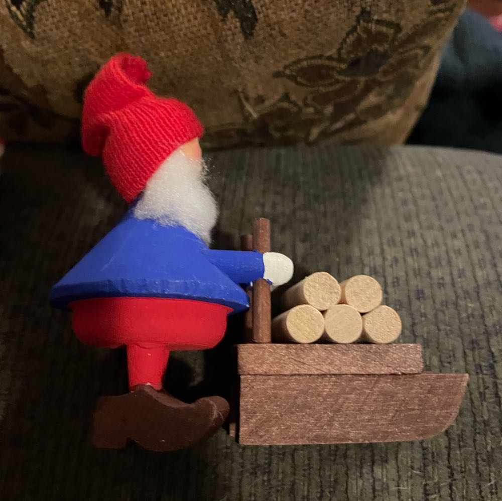 Bo-Strom - Tomte - Pushing Sled With Wood  (Tomte) ornament collectible - Main Image 4