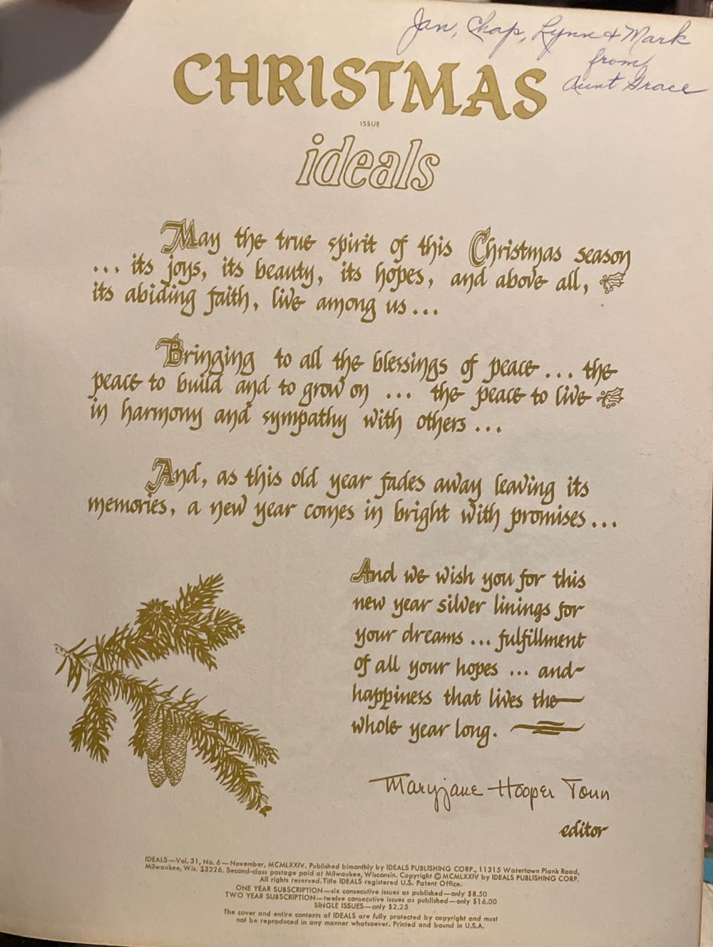 Book - Christmas Ideals - Volume 31, Number 6 - Collection (Edited By Maryjane Hooper Tonn) ornament collectible - Main Image 2