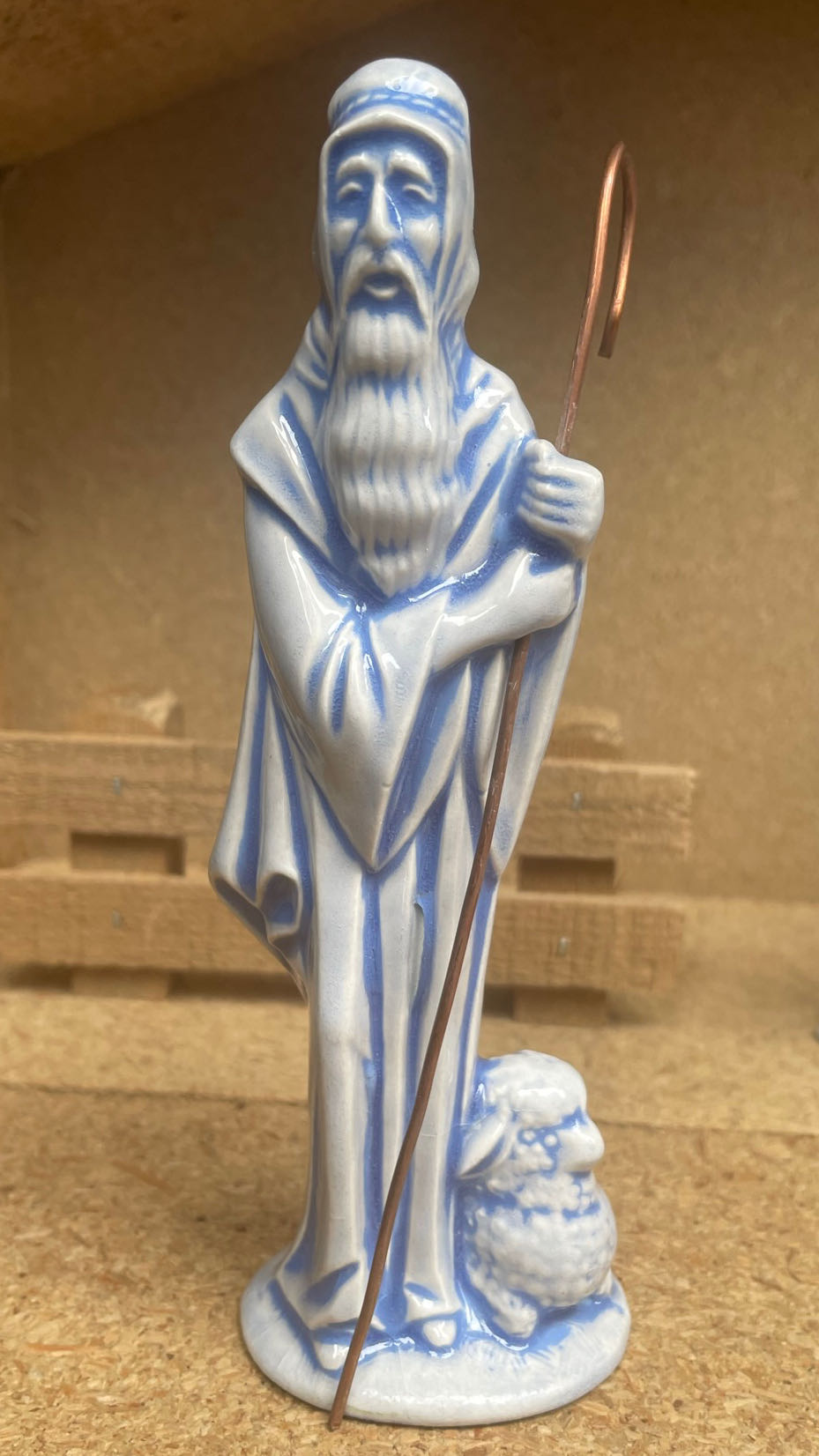 Ceramic - Byron - Shepherd - With Staff & Sheep - Shepherd (Nativity) ornament collectible - Main Image 1