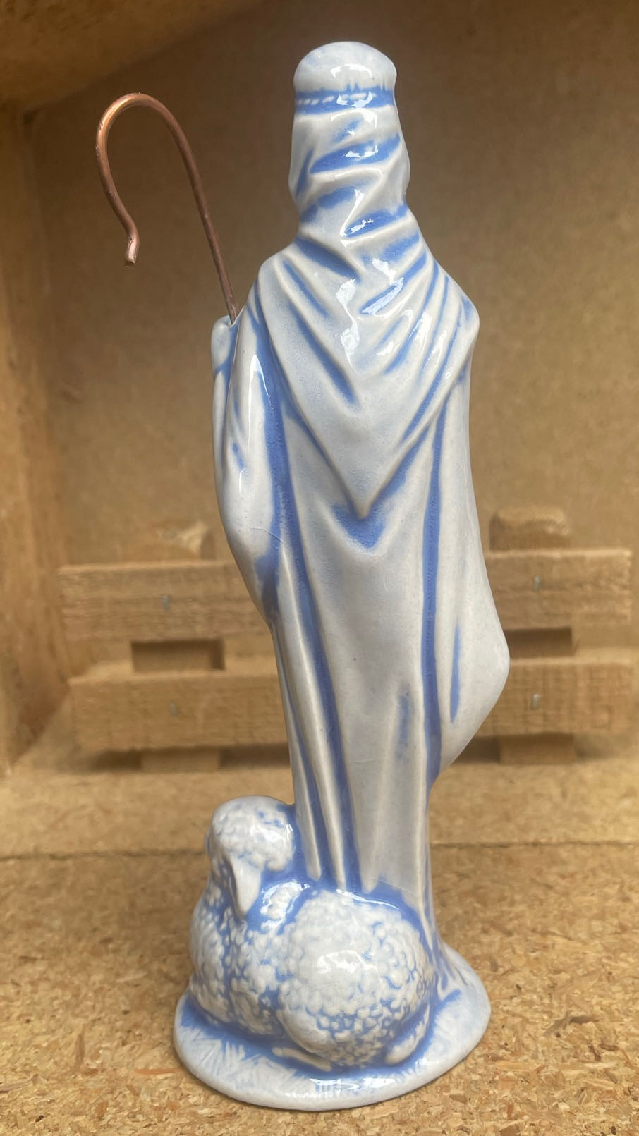 Ceramic - Byron - Shepherd - With Staff & Sheep - Shepherd (Nativity) ornament collectible - Main Image 2