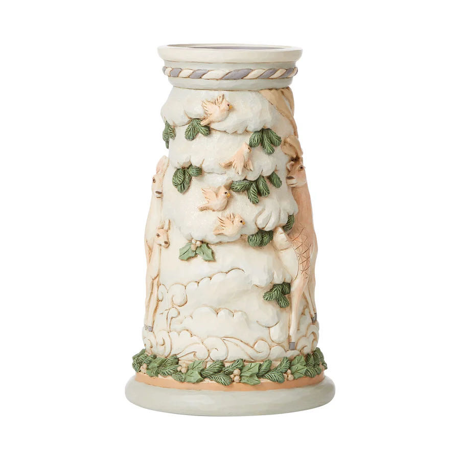 White Woodland Pillar Candle Holder - Christmas (White Woodland) ornament collectible [Barcode 028399291151] - Main Image 3