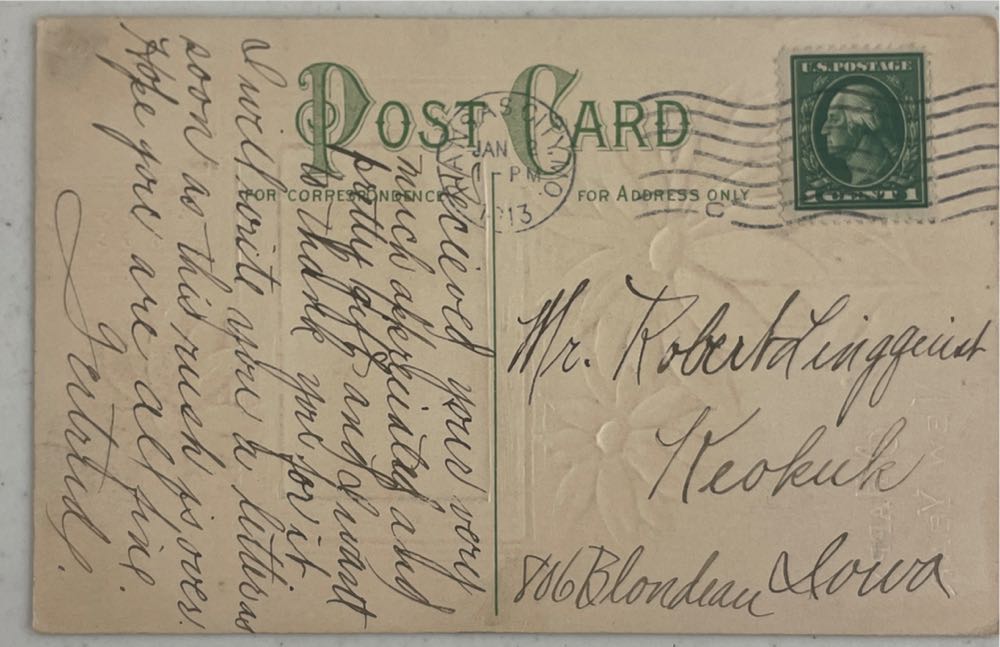 Postcard - A Happy New Year - New Year (Postcard) ornament collectible - Main Image 2