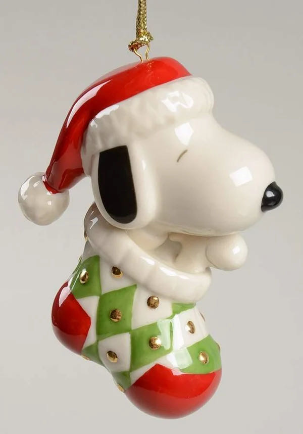 Snoopy In Stocking Red - Whimsical Snoopy Ornaments ornament collectible - Main Image 1