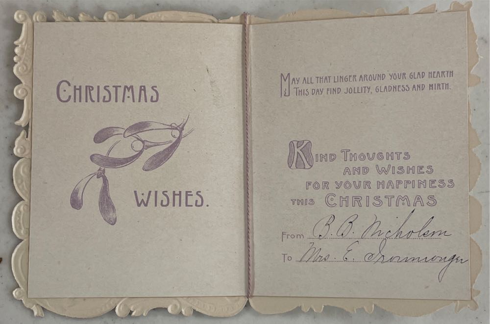 Christmas Card - Holly & Flowers - Christmas (Greeting Card) ornament collectible - Main Image 3