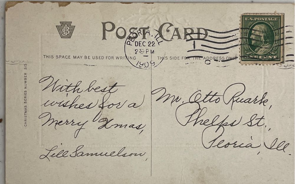 Postcard - Christmas - People Walking To House - Winter Trees - Christmas Series #515 - Christmas (Postcard) ornament collectible - Main Image 2