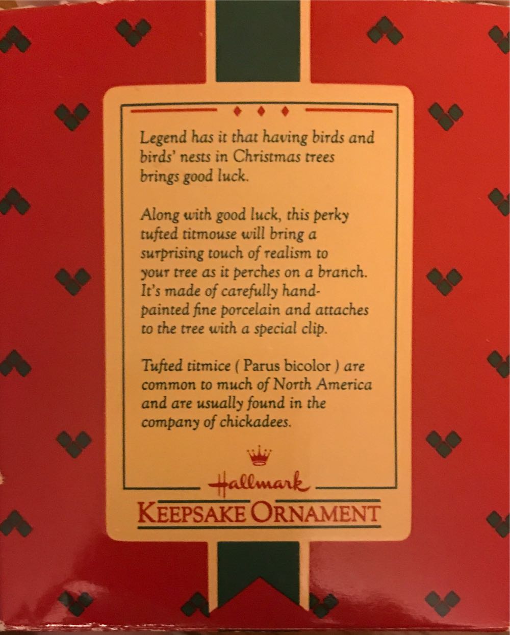 Porcelain Bird - Tufted Titmouse - Bird (Clip On) ornament collectible - Main Image 3