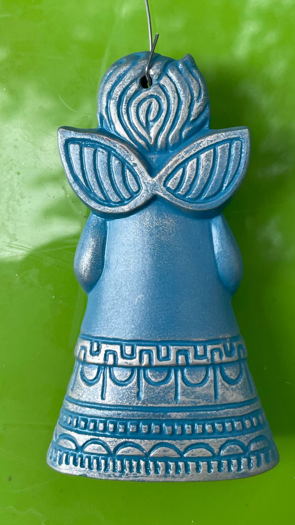 Ceramic - Duncan - Angel - Singing - Blue/Silver - Angel (Mid Century) ornament collectible - Main Image 2
